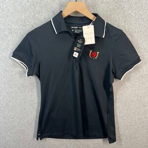 Peter Millar Kentucky Derby Polo Shirt Womens Small Black Performance Golf NWT
